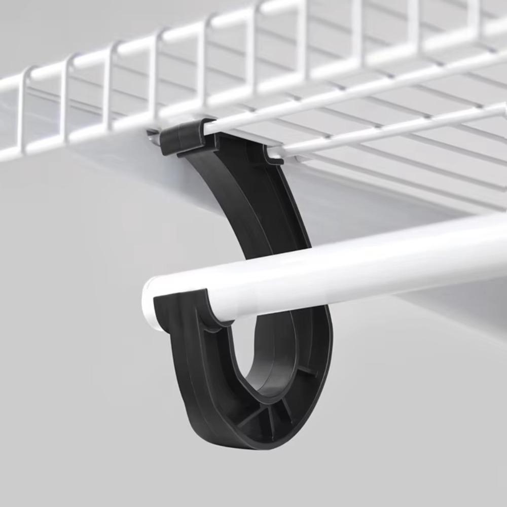 1pc J-Shaped Hanging Closet Rod Brackets Sturdy Curtain Rod Holder Closet Pole Support  Hardware