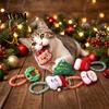 Festive Pet Toys for Christmas Catnip Toy Indoor Cats, Stuffed Cat Chew with Mesh Stocking Stuffers Tube, Interactive Flexible Tube Bell Kittens