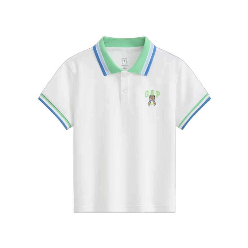 GAP Boys  Toddler Moisture-Wicking Logo Short Sleeve Polo Shirt 100 cm (2-3 Years) белый