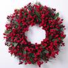 Christmas Decoration Wreaths for Front Door Handmade Cypress Leaf Red Berry Pine Wreath Xmas Home Wall Window Decor