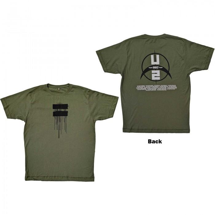 U2 Unisex Adult 360 Degree Tour 2009 Drips Back Print Tričko