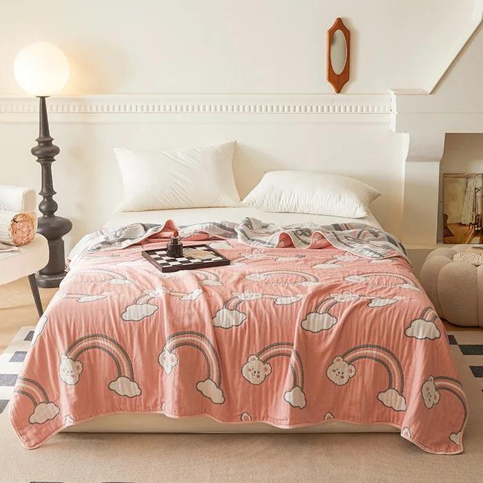 New Class a Cotton Is Not Easy To Shrink 6 Layers Gauze Blanket Towel Blanket Summer Blanket