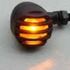 Motorcycle Metal Turn Signal DRL Retro Bullet Black Grid Brake Light For Cafe Racer Bobber Chopper For Harley Sportster Yamaha