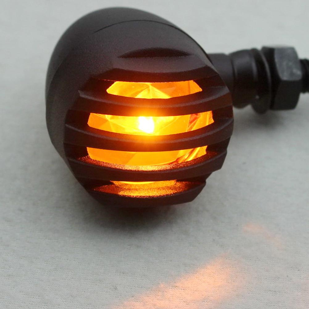 Motorcycle Metal Turn Signal DRL Retro Bullet Black Grid Brake Light For Cafe Racer Bobber Chopper For Harley Sportster Yamaha