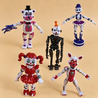 5Pcs FNAF Action Figures Movable Joints Funtime Freddy Circus Baby Ballora Ennard Funtime Foxy Horror Game Collectible Model Gift for Kids Adults Fans