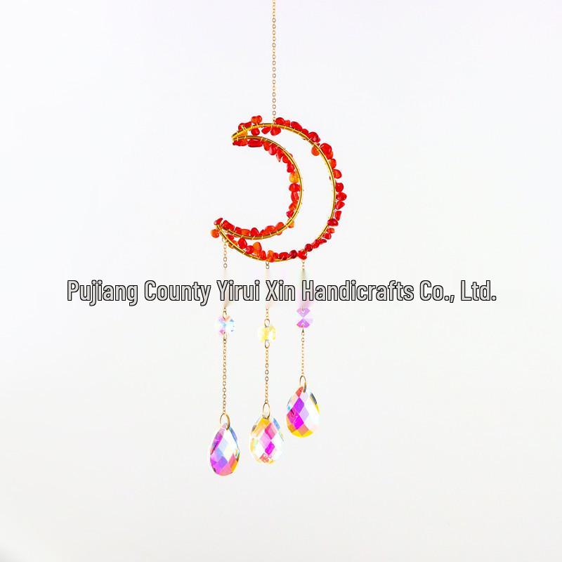 Sun Catcher Crystal Wind Chime: Raw Stone Pendant Ornament for Garden Decor