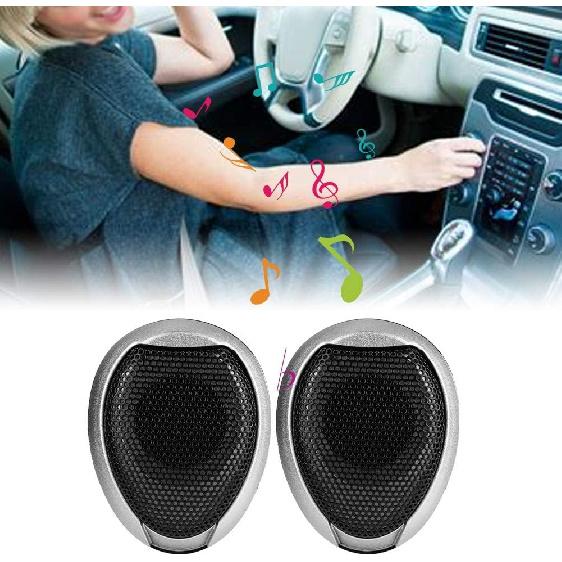 10W Car Speaker Round Stickable Loudspeaker Automobile Tweeter with Adhesive for Easy Installation Compatible with Most Vehicles