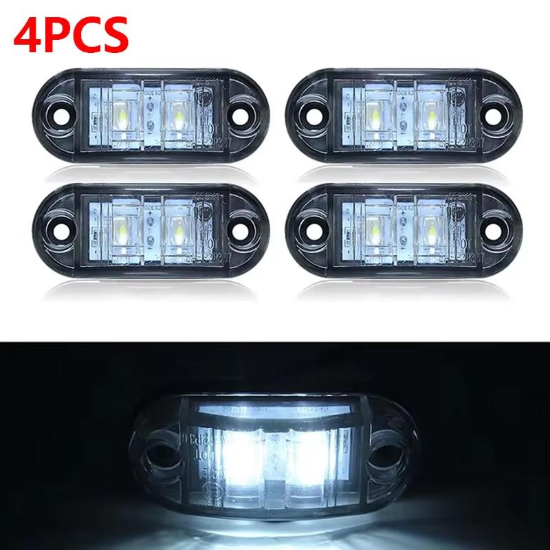 2/4Pcs Led Side Marker Lights 12v 24v Trailer Trucks Car Warning Lamp Clearance Signal Strobe Light Waterproof Oval Amber Lamp