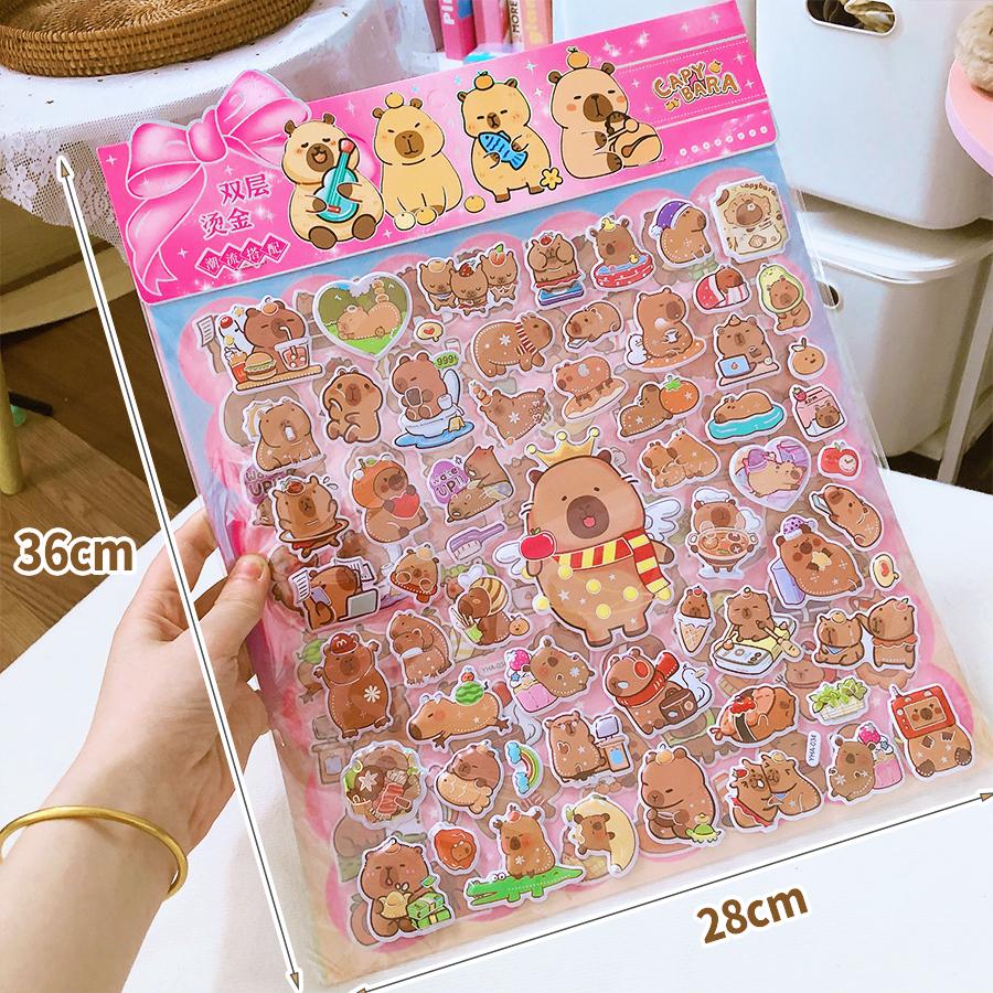 back to school Kawaii Stationery supplies Vintage scrapbooking supplies Children s stickers aesthetic capybara stickers pack