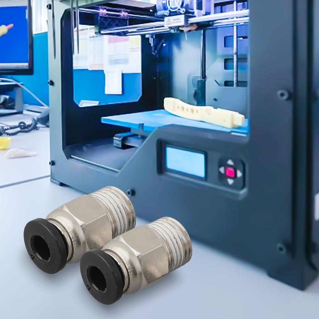 PC4 M10 Pneumatic Male Straight Push In Quick Connector with PTFE Tube Stainless Steel Anti Rust Construction for 3D Printing