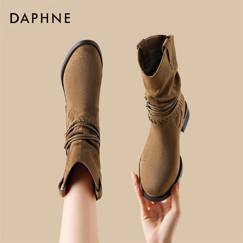 Daphne Women s Retro Western Cowboy Ankle Boots 38