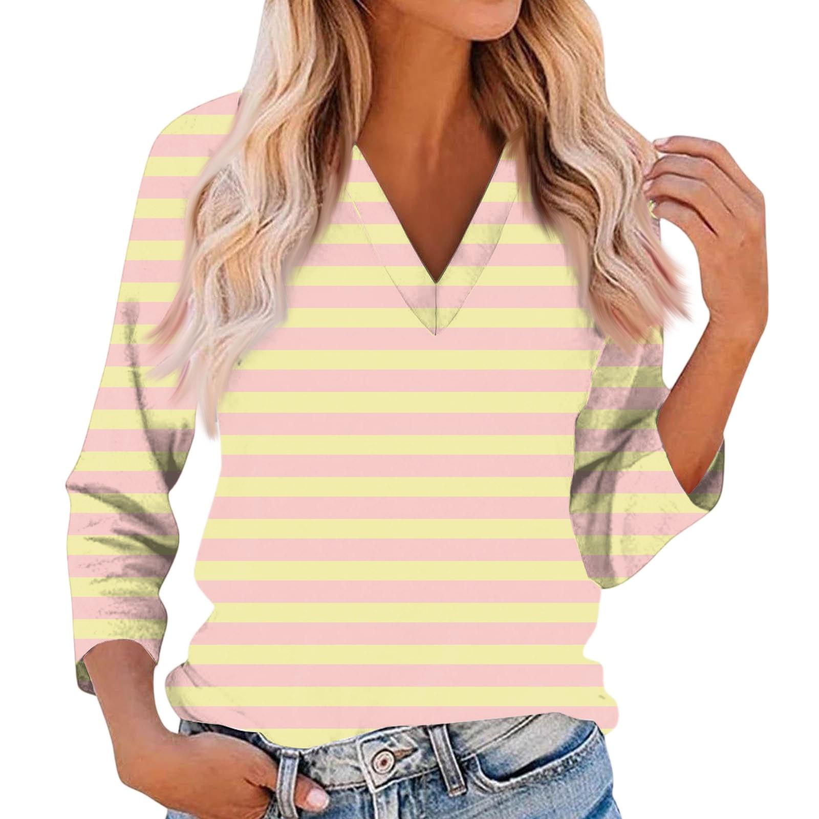 

Women s Casual And Fashionable Flower Printing V-Neck Top With Seven Quarter Sleeves Top XL