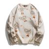 Maglione lavorato a maglia da uomo, con stampa di animali dei cartoni animati, con anatra e oca, pullover Harajuku, casual, con scollo a V, oversize, streetwear, unisex, autunno