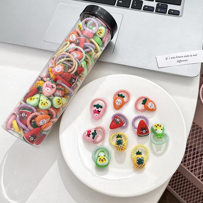 20PCS Box Baby Girls Mini HairBands Ponytail Holder Tie Rope Fashion Hair Accessories Candy Colors Hair Ties