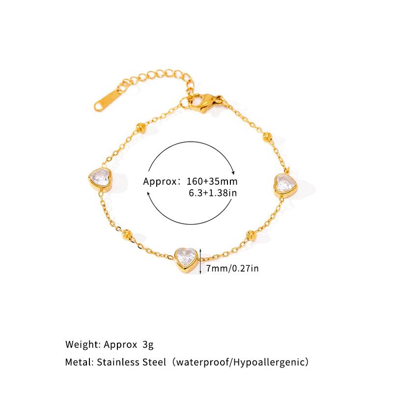 SA Jewelry Trendy Waterproof Stainless Steel 18K Gold PVD Wheat Leaf Shell Pearl Heart CZ Bangle Women's Dainty Bracelet