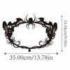 Wrought Iron Hanging Ornament, Bat Spider Ghost Round Wall Decor For Living Room Bedroom Doorway, Spooky Home Art, Halloween Christmas New Year Gift