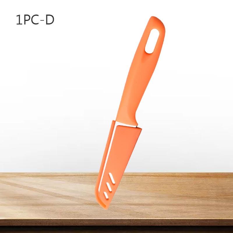 Stainless Steel Kitchen Boning Knife Plastic Handle Meat Cleaver Butcher Kitchen Knives Fruit Meat Steak Knife with Knife Cover