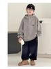 Boys' Velvet-Lined Hooded Sweatshirt - 2026 Trendy Winter Fleece for Big Kids