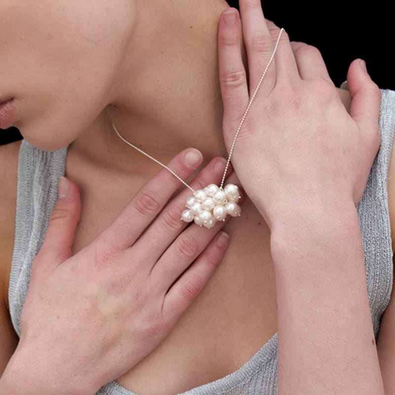 

MIDNIGHT MOMENT bunch pearl necklace - silver silver