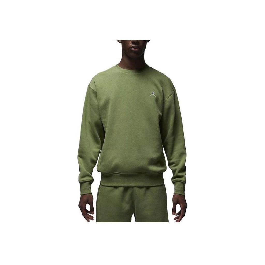 Jordan Men's Air Jordan Brooklyn Fleece Crew-Neck Sweatshirt Sky J Light Olive FJ7777-340