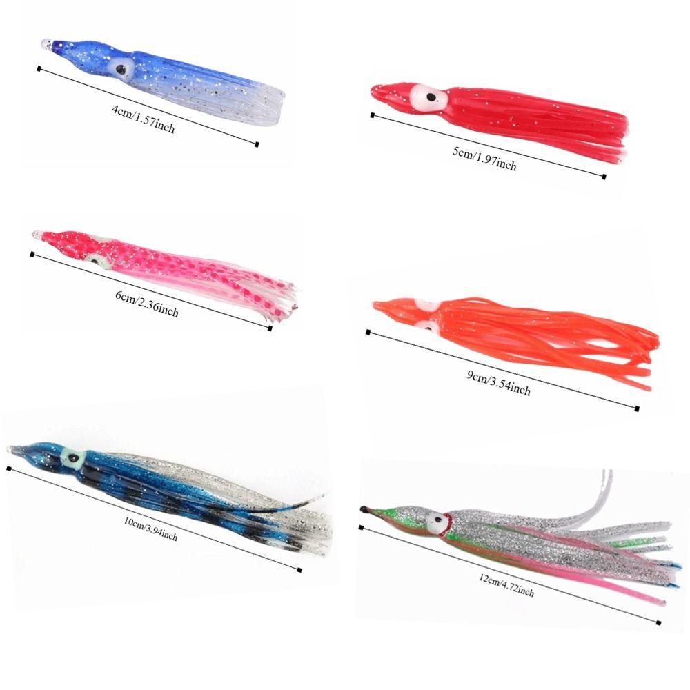 50PCS Mixed Color Octopus Fishing Lures Soft Saltwater Fishing Lures  Trolling Fishing