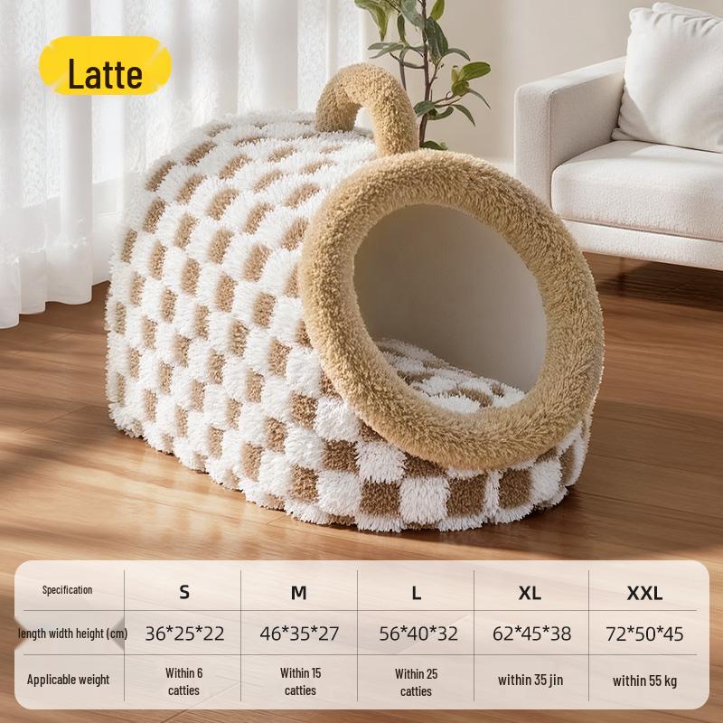 

All-Season Semi-Enclosed Cozy Dog & Cat House for Small to Medium Pets XXL [72x50x45 cm for pets up to 55 lbs]