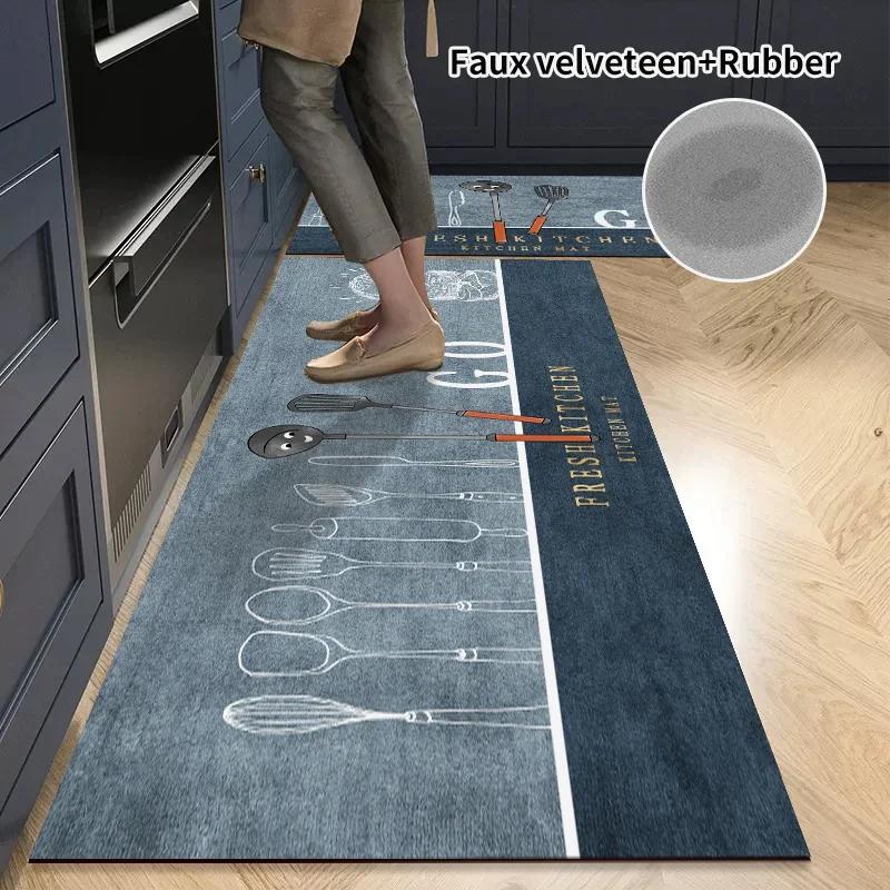 Super Absorbent Kitchen Mat Anti Slip Diatomite Mud Foof Pad Home Decor Carpet Quick Drying Doormats Anti Oil Stain Floor Mats
