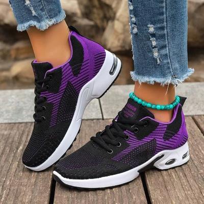 Women's Shoes Mesh Breathable Running Women's Sports Shoes Mixed Color Lace Up Outdoor Comfortable Women's Casual Shoes