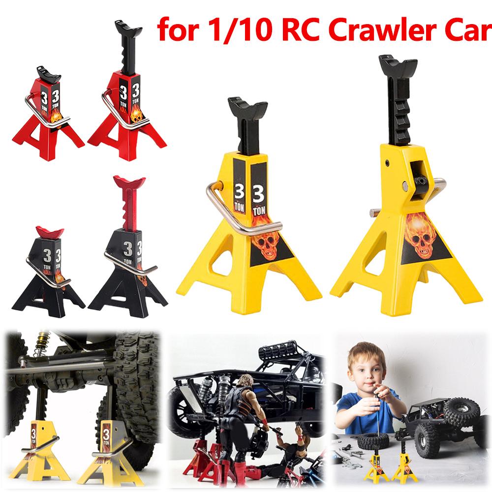 2PCS Simulation Metal Frame Placed Holder Height Adjustable Mini Jack Stands 3 Ton Floor Jack Stands for 1/10 RC Crawler Car