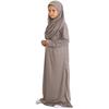 Kids Prayer Dress Muslim Clothes for Girls Long Sleeve Abaya with Hijab Two Piece Maxi Islamic Set Scarf Kaftan Jilbab