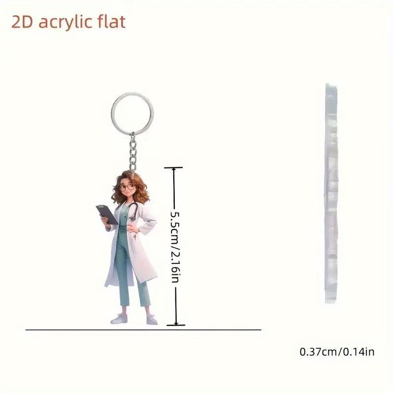 1pc Cute Nurse Keychain Pendant Acrylic Backpack Decoration Bedroom Thanks To Doctor's Gift Medical Student Daily Outfit 2026