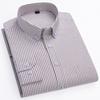 New Cotton Oxford Shirts Men's Long Sleeves Stripe Thin Soft Regular Fit Formal Dress Shirt Pocket Social Blouse Male Clothing