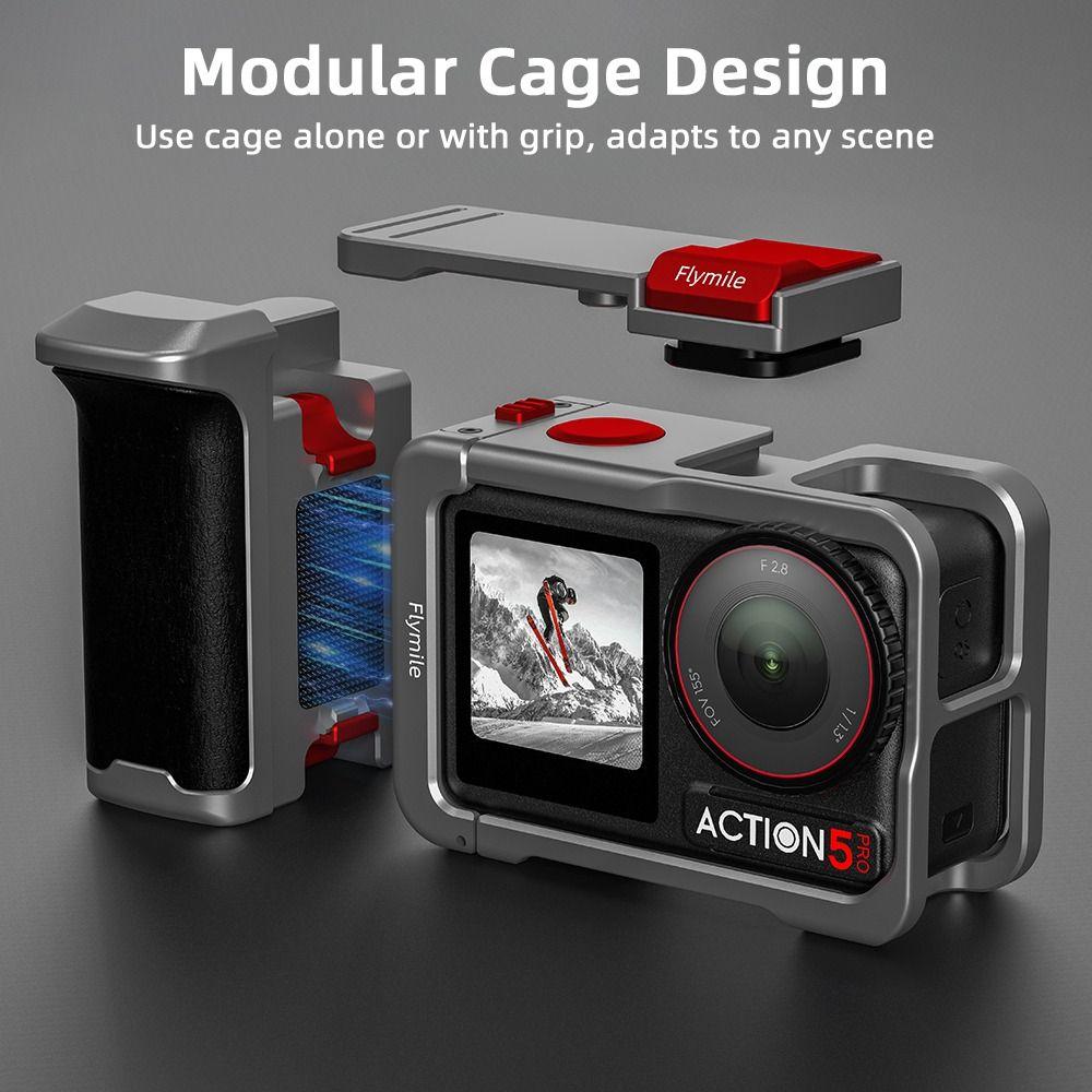 Shutter Button Xplorer Grip Kit Camera Frame for Osmo Action 3/4/5 Pro Camera Accessories