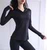 Dámske športové topy s kapucňou slim-fit: Priedušné bežecké mikiny s dlhým rukávom a štýlové oblečenie na jogu na jar a leto.