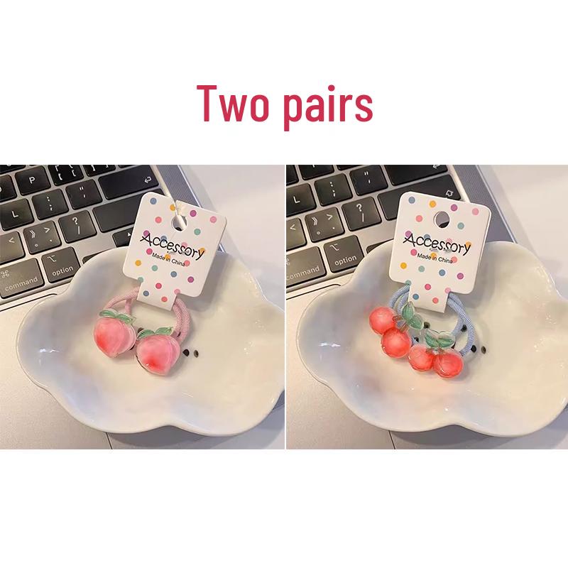 Fruit-Themed Mini Hair Ties for Little Girls – High Elasticity Rubber Bands