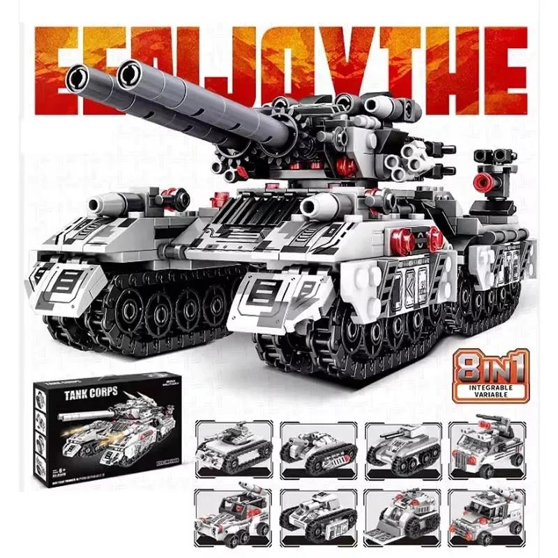 2025 Military Vehicle Tank 8in1 Airplane Truck Model Building Blocks DIY Bricks Kids Construction Toys Christmas Gifts for Boys