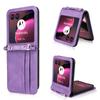 For Motorola Razr 40 Ultra 5G Hard PC+PU Leather Cover One-piece Design Card Slots Phone Case with Lanyard