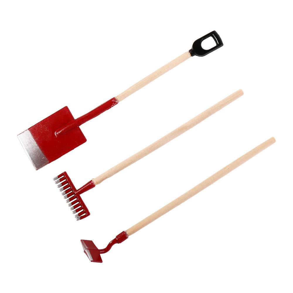 Fairy Garden Accessories Home Decor Pretend Play Farming Tools Dollhouse Miniature Simulation Shovel Shovel Hoe And Pitchfork