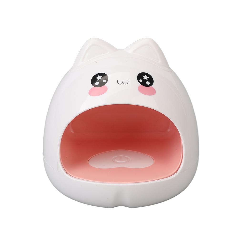 Mini UV LED Lamp Cute Cat Shape Fast Drying 8pcs Lamp Chips Portable Nail Light 24W