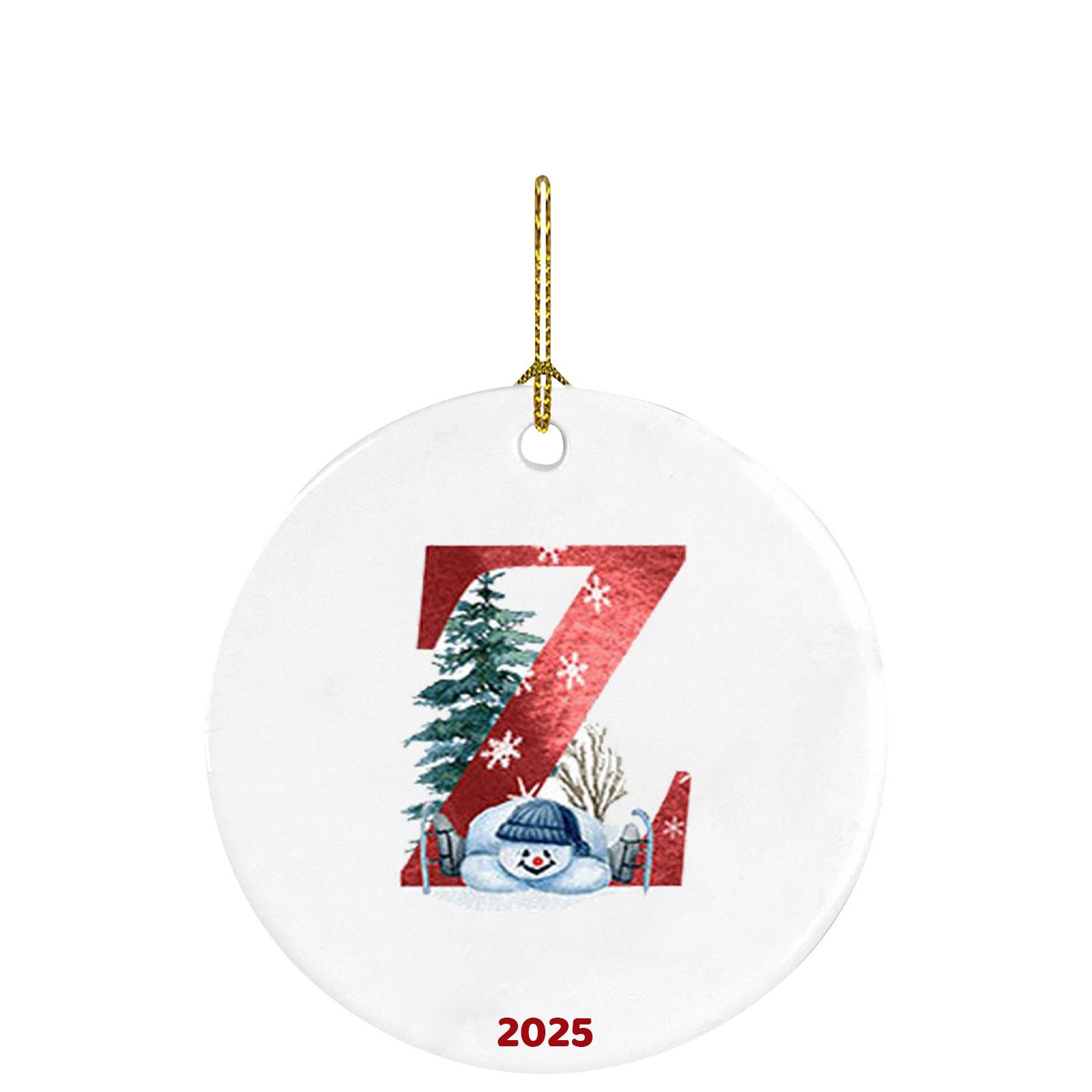 

26 Letters Santa Christmas Pendant Acrylic Car Pendant Christmas Tree Decoration One Size