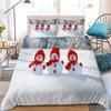 Kids Cartoon Snowman King Queen Duvet Cover Winter Quilt Cover White Snowflake Christmas Bedding Set Polyester Comforter Cover