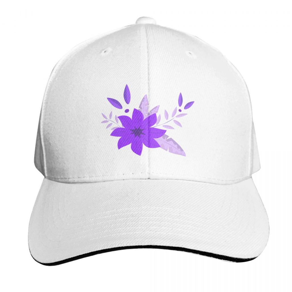 seamless fabric pattern graphic Purple flower and leafs Baseball Cap Beach Vintage Golf Hat Womens Beach Outlet Unisexs