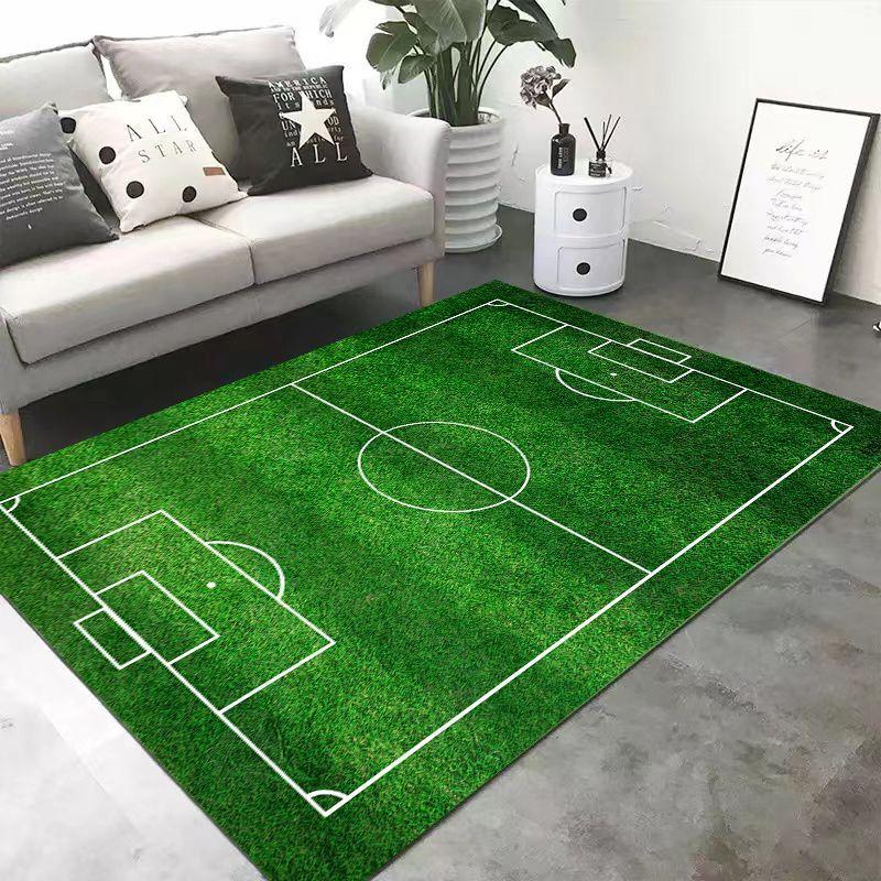 Large Size Decoration Home Carpet for Living Room Green Field Pattern Gaming Room Decoration Rug Fluffy Non-slip Mat for Kids
