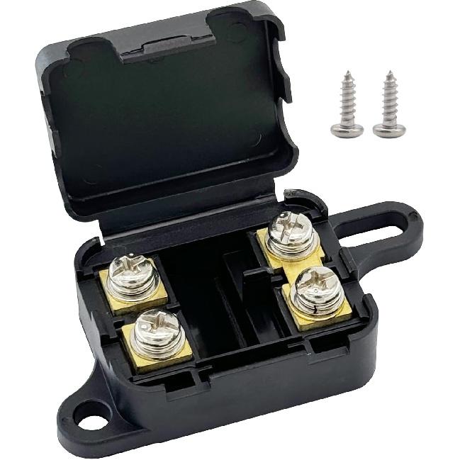35-300 Amp ANL Fuse Holder, Ampper DC 12-32V in-Line ANL Fuse Block Kit W/ M8 Studs, LED Illuminated Indicator, Insulating Cover and 300A Ceramic MANL 1 Pack