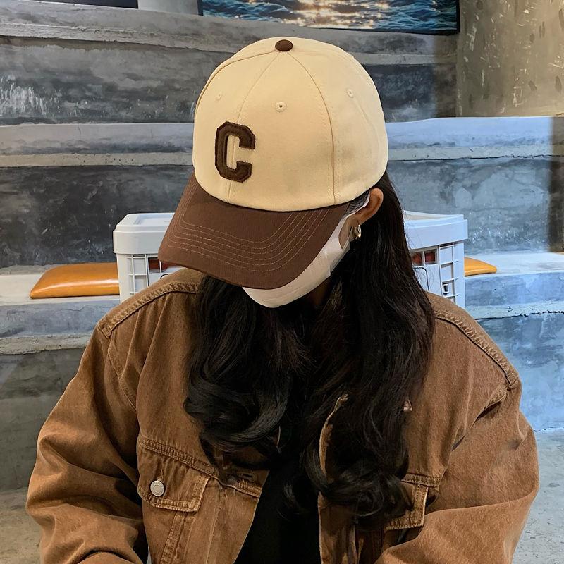 Schirmmütze Damen C-Buchstabe Paar Trend Großer Kopf Modehut Herren Frühling Internet-Berühmtheit Sport Sonnenschutz Baseballkappe