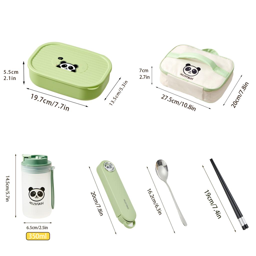 3-Compartment Cute Plastic Lunch Box Portable Detachable Fruit Salad Food Container Divided Bento Box Microwave Safe
