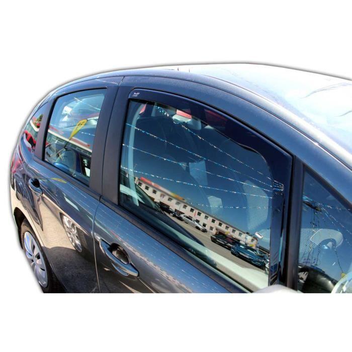 Déflecteurs d'air - J&J AUTOMOTIVE - Heko - Fumé - Pour Citroen C3 2009-2016 - Installation facile