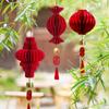 3D Chinese New Year Decorations 2026 Spring Festival Honeycomb Lucky Hanging Ornament Paper Lanterns Ornament with Bell Decor