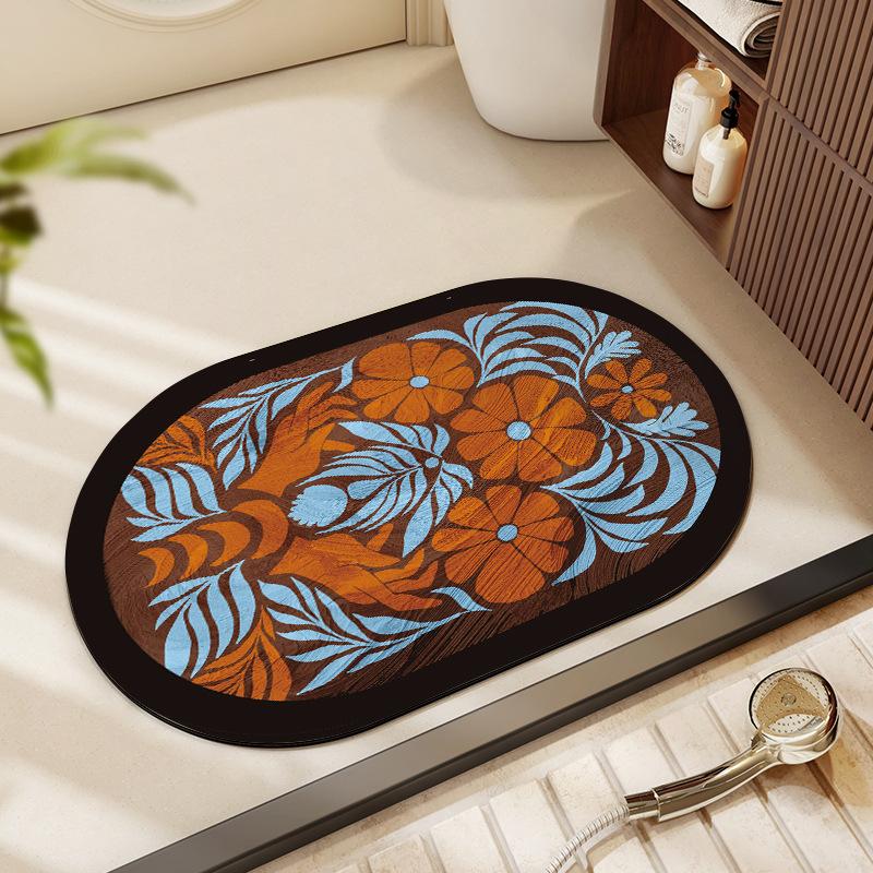 Bathroom Toilet Absorbent Floor Mat Bathroom Door Dirt Resistant Quick Drying Anti Slip Mat
