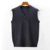 Men's V-Neck Red Knit Vest: Warm Autumn/Winter Waistcoat
